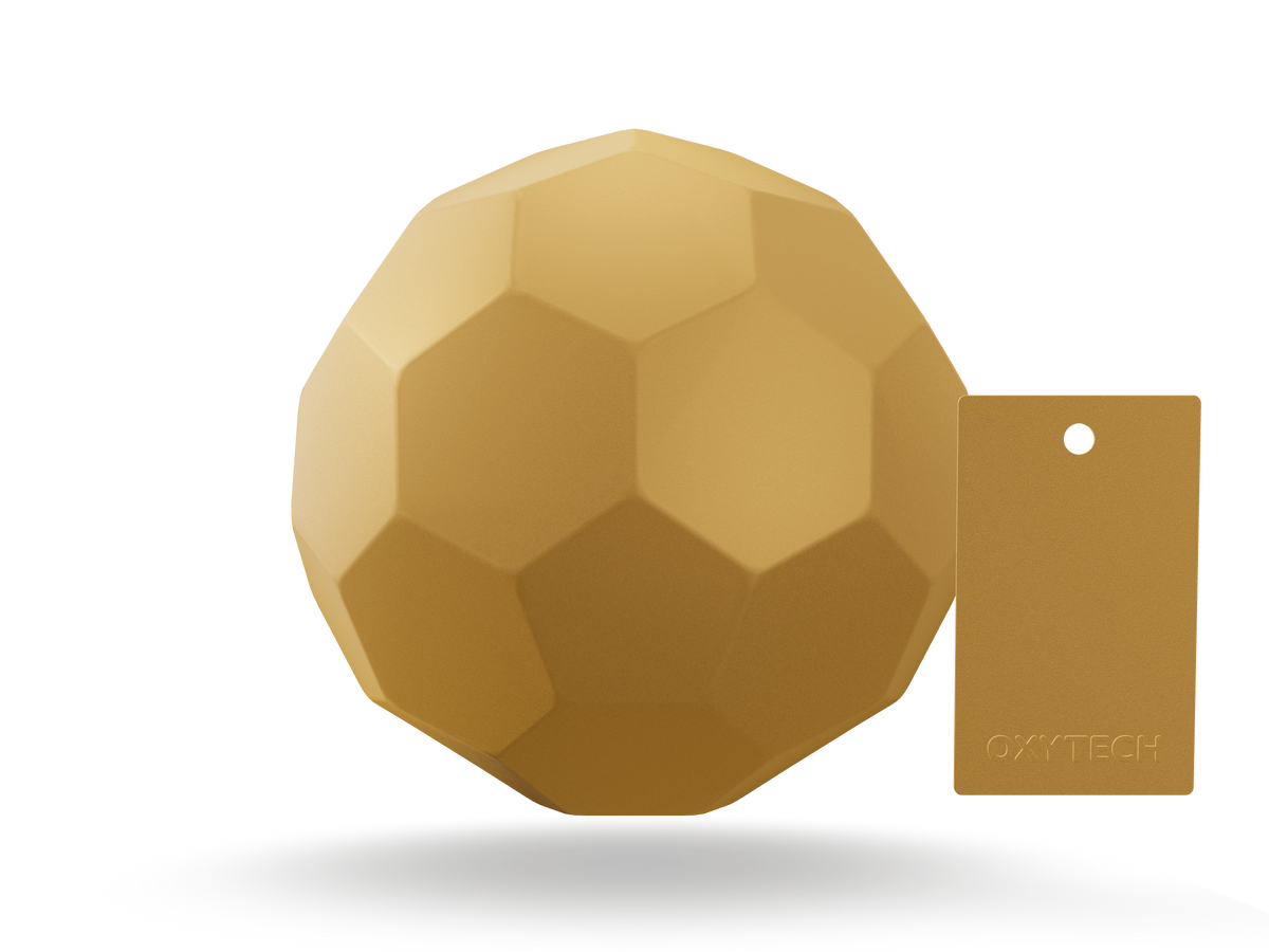 FRONTIER GOLD MATT colour sample panel — Oxytech Powder Coatings
