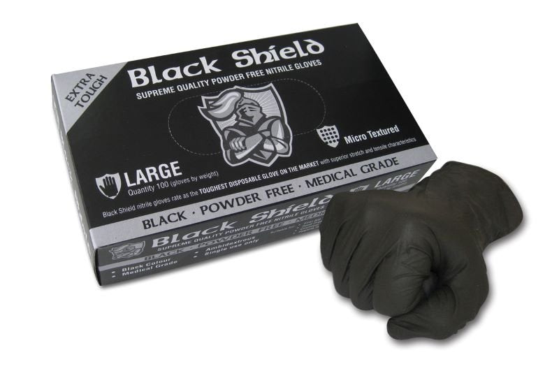 Heavy duty Black Nitrile disposable gloves