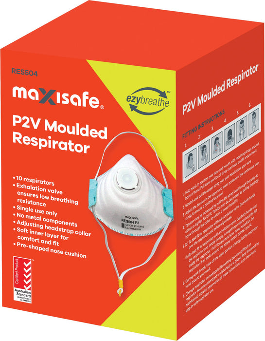 P2 MOULDED RESPIRATOR MASK WITH VALVE (BOX 10)