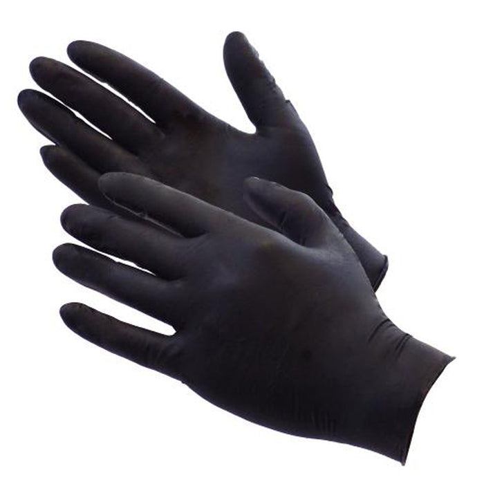 Heavy duty Black Nitrile disposable gloves